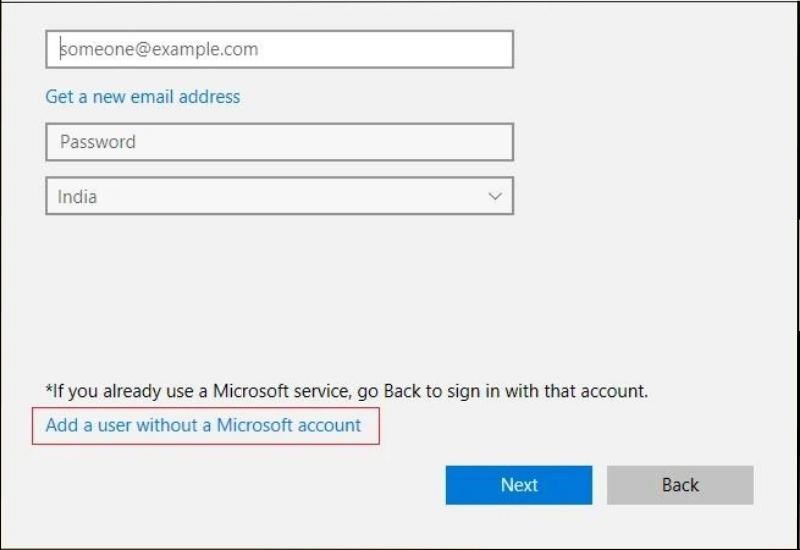 Chọn Add a user without a Microsoft account Hướng dẫn 8 cách khắc phục lỗi Task Host Window đơn giản, chi tiết - Thegioididong.com