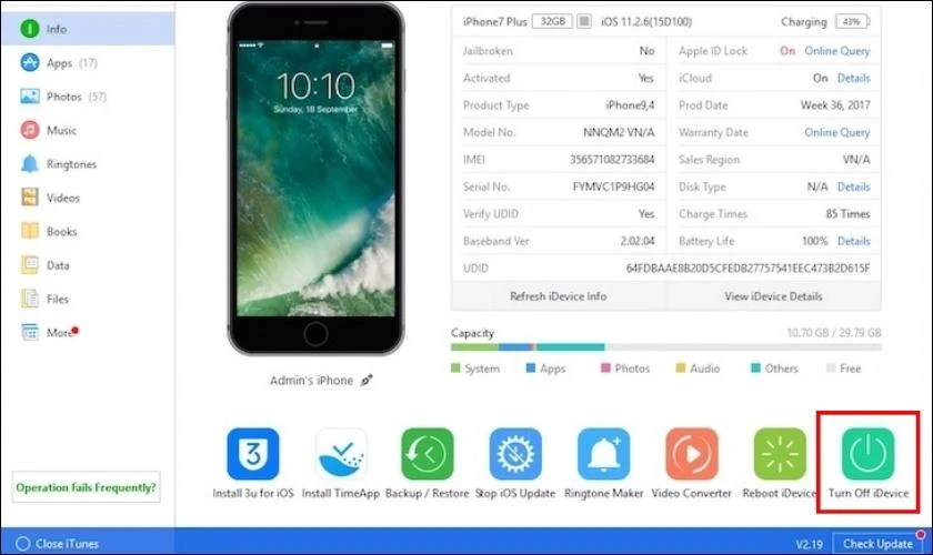 Cách tắt nguồn iPhone bằng phần mềm