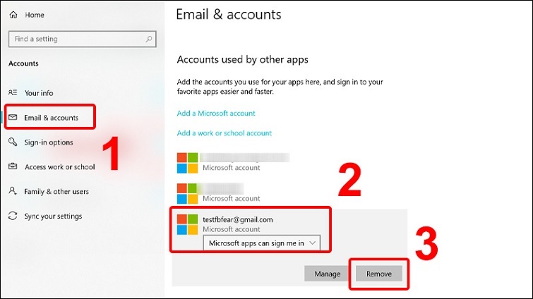 Cách xóa tài khoản Microsoft trên Win 10 đơn giản nhất