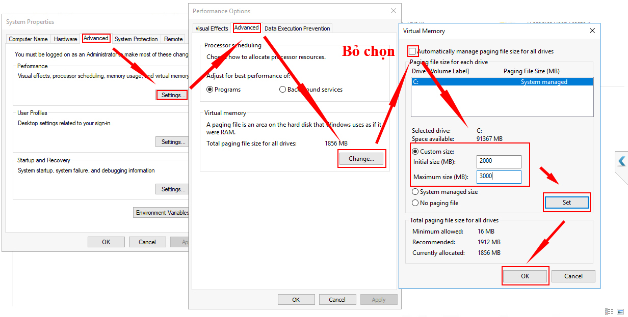 Hướng dẫn cách sửa lỗi your computer is low on memory hiệu quả